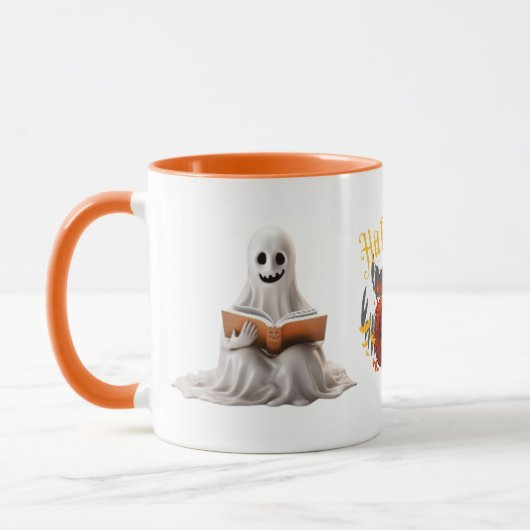 Ghost and Pumpkin lezen" Halloween Mok (Links)