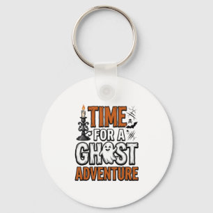 Ghost Avontuur Halloween Vintage Typografie Ontwer Sleutelhanger