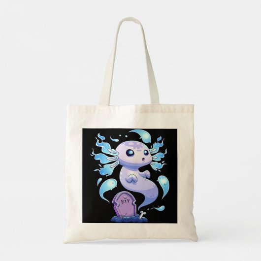 Ghost Axolotl Halloween Creepy Spooky Axolotl Spoo Tote Bag (Achterkant)