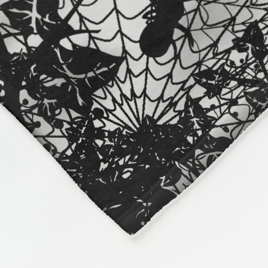 Ghost, Bat en Cat, Happy Halloween. Fleece Deken (Hoek)