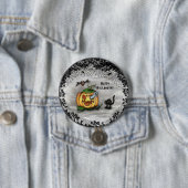 Ghost, Bat en Cat, Happy Halloween. Ronde Button 7,6 Cm (In situ)