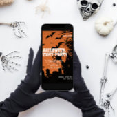 Ghost & Bat Halloween Scary Party Kaart