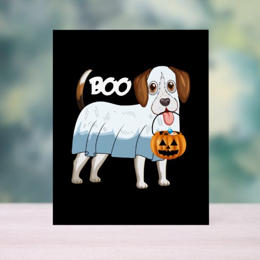 Ghost Beagle Halloween Dog Acryl Bord (Neutraal)