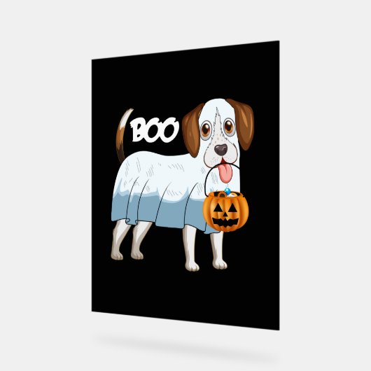 Ghost Beagle Halloween Dog Acryl Bord (Hoek)