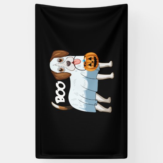 Ghost Beagle Halloween Dog Spandoek (Verticaal)