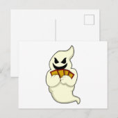 Ghost bij Poker met pokerkaarten Briefkaart (Voorkant / Achterkant)
