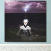 Ghost bij Zee - olieverfschilderij Canvas Afdruk (Insitu (Houten vloer))