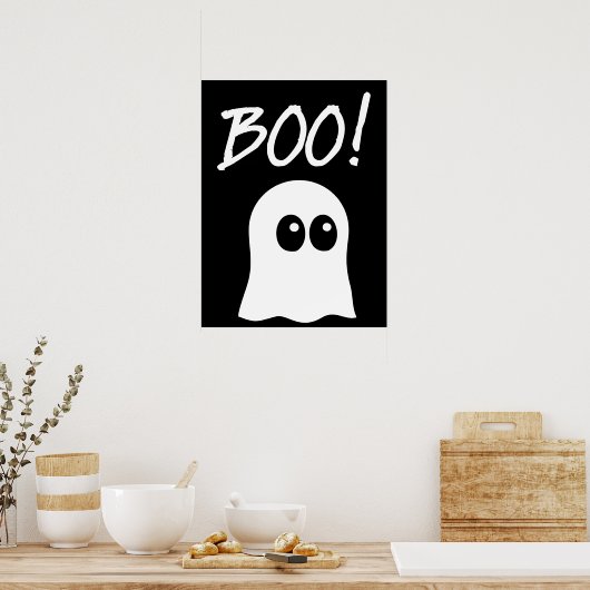 Ghost Boo, cute ghost design Poster (Keuken)