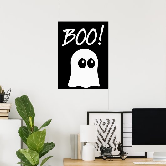 Ghost Boo, cute ghost design Poster (Thuiskantoor)