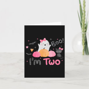 Ghost Boo Ik ben twee 2 jaar oude Halloween Kinder Kaart
