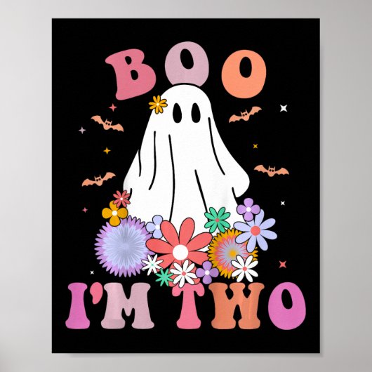 Ghost Boo Ik ben twee jaar 2e verjaardag Kinder Ha Poster (Voorkant)