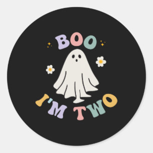 Ghost Boo Ik ben twee jaar Kinder Halloween G Ronde Sticker