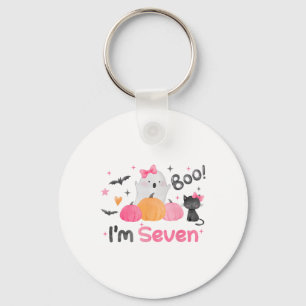 Ghost Boo Ik ben zeven 7 jaar oude Halloween Kinde Sleutelhanger