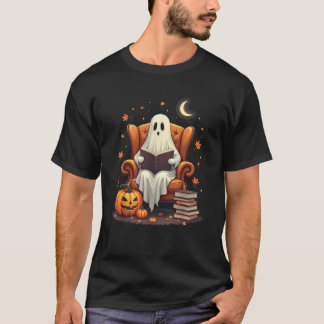 Ghost Book Reader Leesboek Liefhebber Leraar Grapp T-shirt