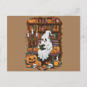 Ghost Book Reader Leesliefhebber Cadeaulezer Briefkaart