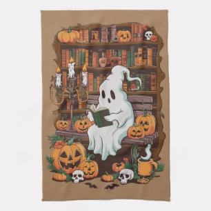 Ghost Book Reader Leesliefhebber Cadeaulezer Theedoek