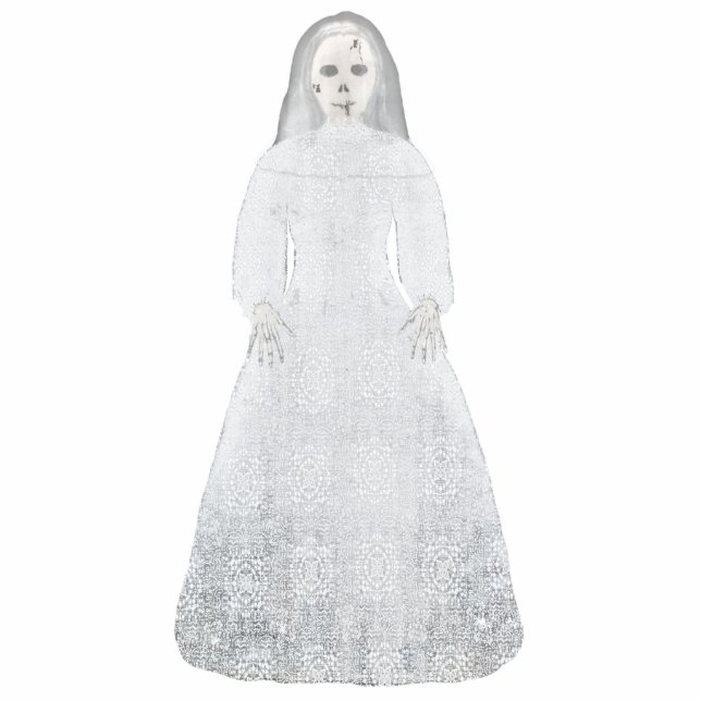 Ghost Bride Creepy Halloween Photo Sculpture Staand Fotobeeldje (Voorkant)