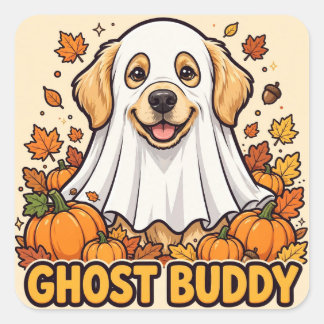Ghost Buddy Sticker — Gouden Retriever Geest Kledi