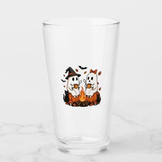 Ghost Campfire Halloween Glas (Voorkant)