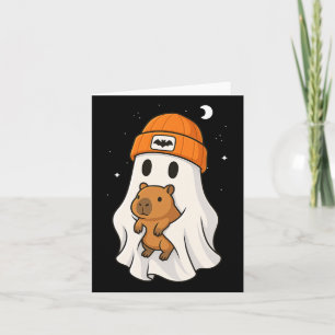 Ghost Capybara Halloween Dierenliefhebber Beenie H Kaart