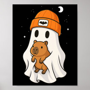Ghost Capybara Halloween Dierenvriend Beenie Pet B Poster