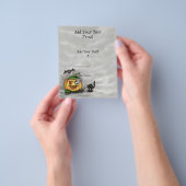 Ghost, Cat, Bat en Pumpkin, Happy Halloween! Flyer (Hand)