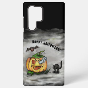 Ghost, Cat, Bat en Pumpkin, Happy Halloween! Samsung Galaxy Hoesje