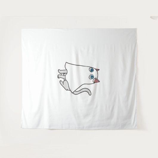 Ghost Cat Classic T-shirt_1 Wandkleed (Voorkant (horizontaal))