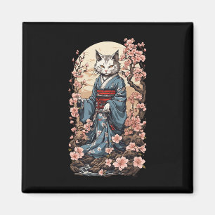 Ghost Cat met Kimono Japanse Yokai Folklore Desi Magneet