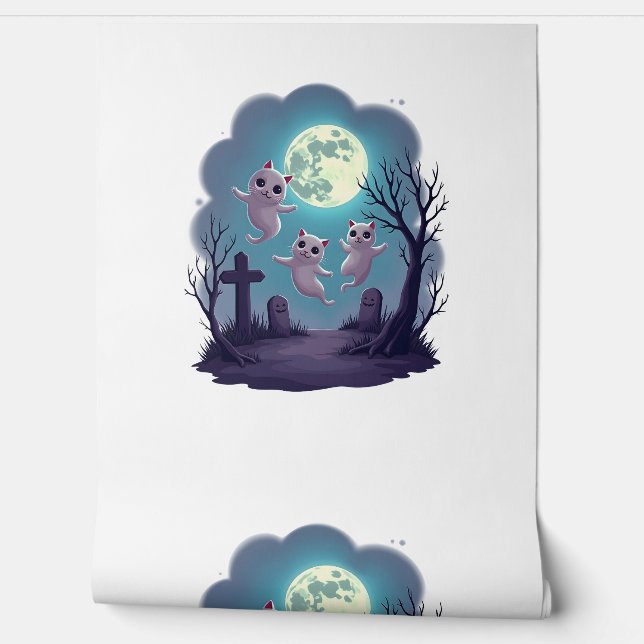 Ghost Cat Parade Behang (Afrollen)
