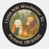 Ghost, Cat & Sasquatch - Étiquette d'adresse de re (Devant)