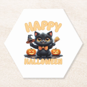 Ghost Cat T-shirt, Halloween Shirt, Spooky Schatti Kartonnen Onderzetters