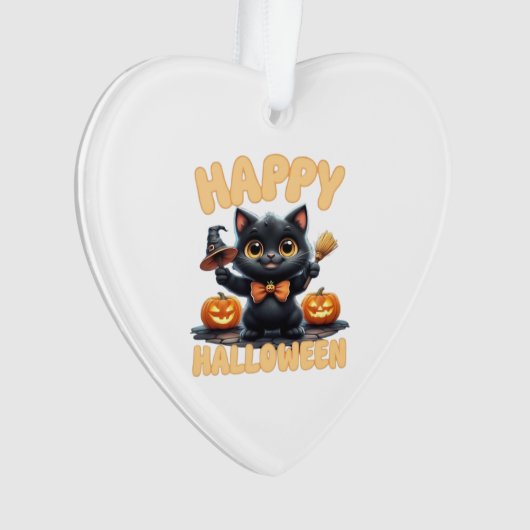 Ghost Cat Tee, Halloween Shirt, Spooky Cute, Unise Ornament (voorkant)