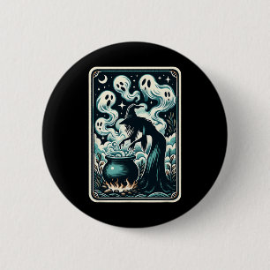 Ghost Cauldron Gothic bovennatuurlijke Tarot Kaart Ronde Button 5,7 Cm