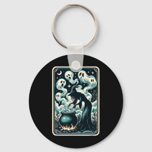 Ghost Cauldron Gothic bovennatuurlijke Tarot Kaart Sleutelhanger