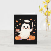 Ghost Chef Met Sushi Tray Grappig Halloween Spooky Kaart (Gele Bloem)