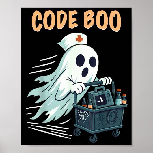 Ghost Code Boo In The Icu Nursing Gift For Hallowe Poster (Voorkant)