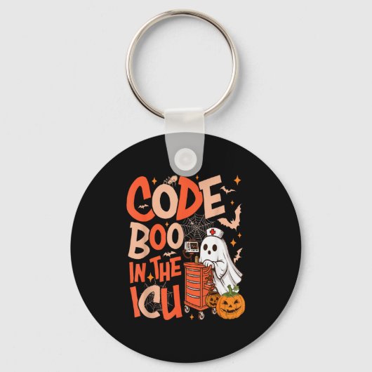 Ghost Code Boo In The Icu Nursing Nurse Halloween  Sleutelhanger (Voorkant)