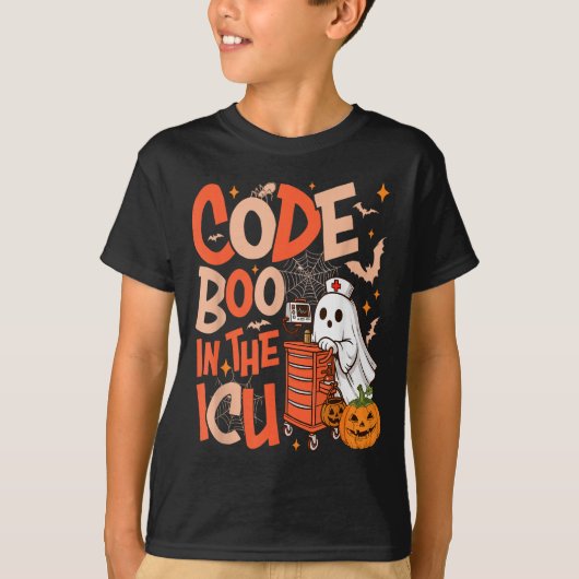 Ghost Code Boo In The Icu Nursing Nurse Halloween T-shirt (Voorkant)