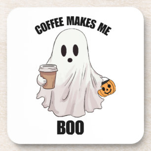 Ghost Coffee Halloween Grappig Bier Onderzetter