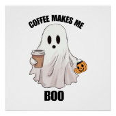 Ghost Coffee Halloween Grappig Perfect Poster (Voorkant)