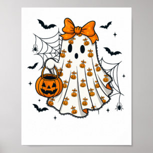 Ghost Coquette Spooky Halloween Pumpkin Traktatie  Poster