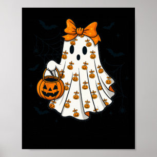 Ghost Coquette Spooky Halloween Pumpkin Traktatie Poster