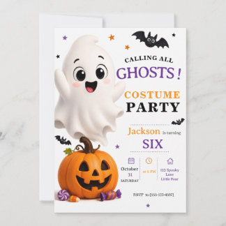 Ghost Costume Feest - Schattige Verjaardag met Hal Kaart