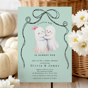 Ghost Couple Baby shower Invitation Kaart