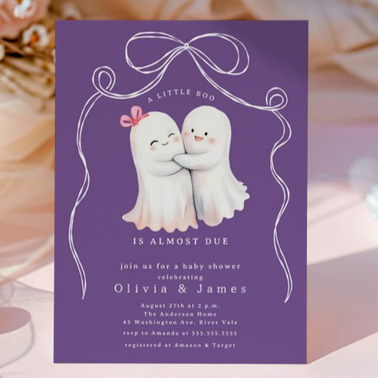 Ghost Couple Baby shower Invitation Kaart
