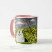 Ghost Couple met Flowers Art Mok (Voorkant links)