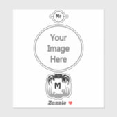 Ghost Crab Silhouette Casting a Shadow Monogram Sticker (Vel)