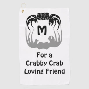 Ghost Crab Silhouette die een schaduwmonogram afge Golfhanddoek