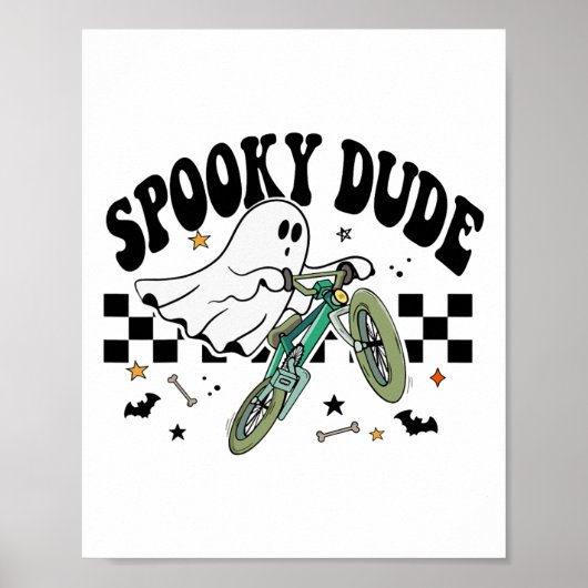 Ghost Cycling Fietsretro Halloween Party C Poster (Voorkant)